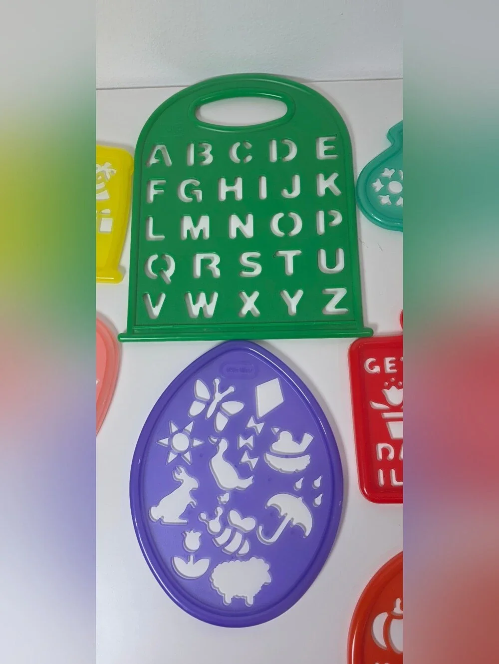 Little Tikes 7 Stencil Set Carrying Case w/ Handle ABC Valentine Christmas Fall